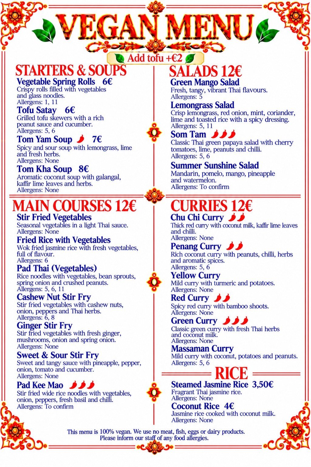 Vegan Menu – EN