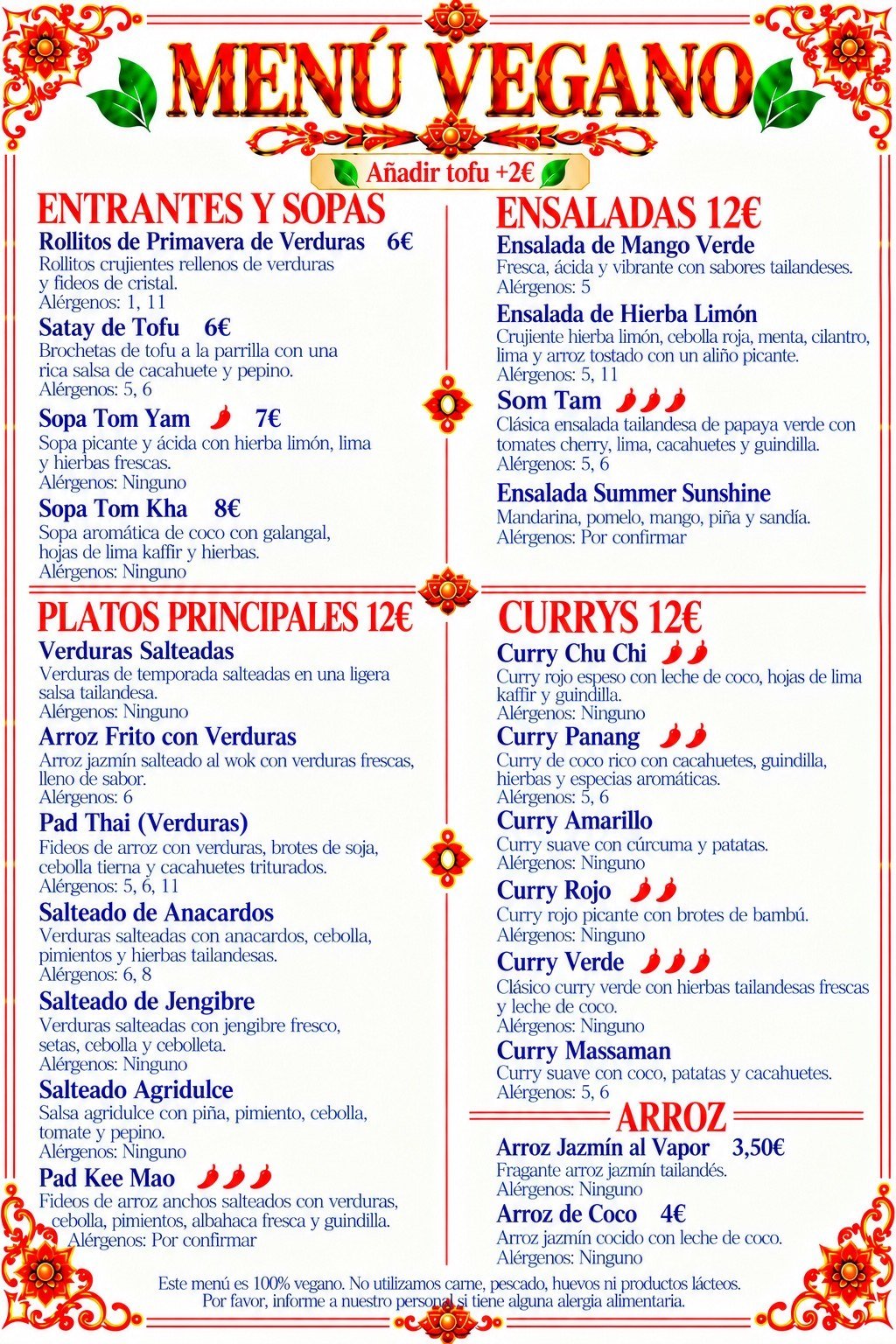 Vegan Menu – ES